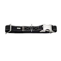 Hunter Hunting Leather & Aluminum Dog Collar Black S 5/8" (30 - 45 cm)