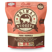 Primal Frozen Raw Cat Food - Feline Pork Nuggets 3 lb