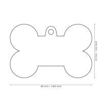My Family Custom Pet ID Tags - Shine Black Bone Glitter XL
