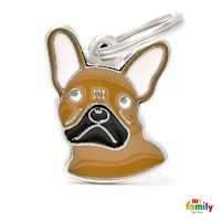My Family Custom Pet ID Tags - Friends Brown French Bulldog