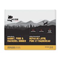 Iron Will Raw Frozen Cat Food - Complete Rabbit, Pork & Mackerel Dinner 3 lb