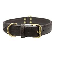 Angel Classic Alpine Plain Leather Dog Collars Chocolate Brown 16" x 3/4"