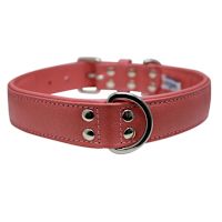 Angel Classic Alpine Plain Leather Dog Collars Bubblegum Pink 14" x 3/4"