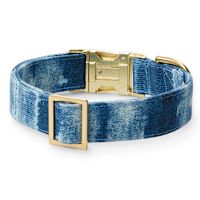 Handmade in USA Dog Collar - Indigo Mud Cloth Metal Buckle