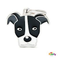 My Family Custom Pet ID Tags - Friends Black & White Pitbull
