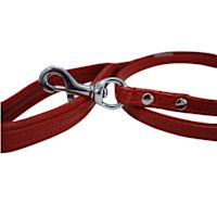 Angel Classic Alpine Plain Leather Dog Leashes Valentine Red 48" x 1/2"