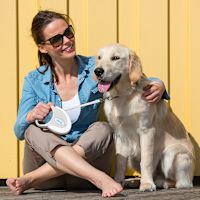 Flexi Retractable Leash - Style Tape White