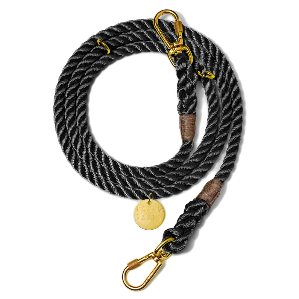 Found My Animal Black Adjustable Dog Rope Leash, Canada