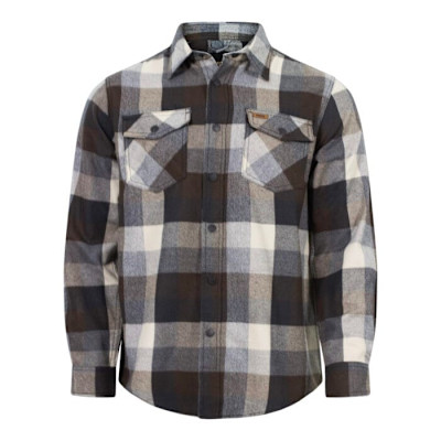 CHEMISE CLASSIQUE FLANELLE BRUN HOMME (M)