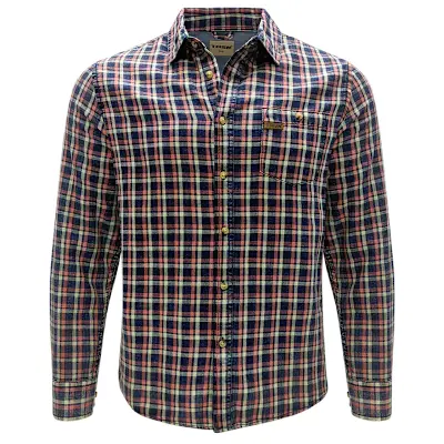 CHEMISE À CARREAUX VINTAGE ORANGE BRULÉ HOMME MEDIUM