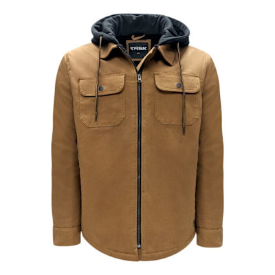 VESTE À CAPUCHE BEIGE DOUBLÉE SHERPA HOMME (2XL)
