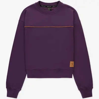 CHANDAIL COTON OUATÉ À COL ROND COSMOS PURPLE (L)