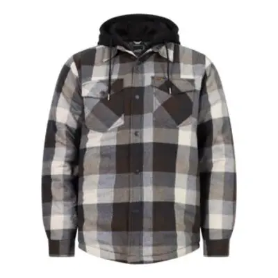 VESTE FLANELLE À CAPUCHE BRUN HOMME (XL)