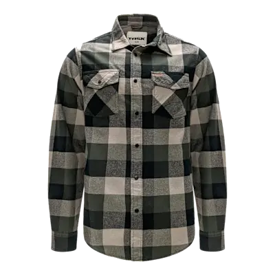CHEMISE CLASSIQUE FLANELLE HOMMES GREY-BLK (2XL)