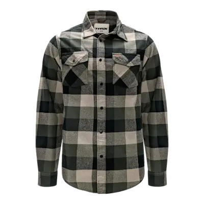 CHEMISE CLASSIQUE FLANELLE OLIVE HOMME (3XL)