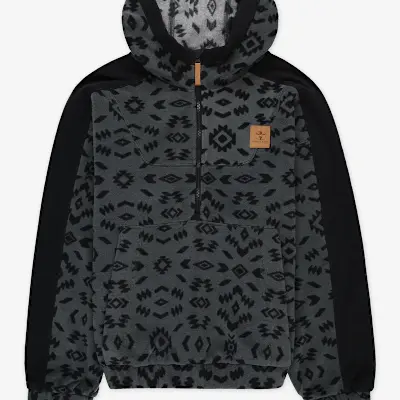 CHANDAIL À DEMI-FERMETURE ÉCLAIR EN POLAIRE BLACK (XL)