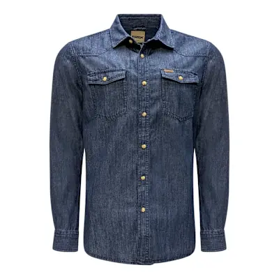 CHEMISE DENIM BLEU FONCÉ HOMME (M)