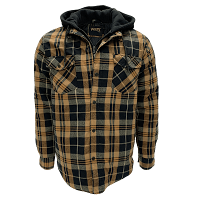 VESTE FLANELLE À CAPUCHE CARAMEL HOMME (XL)