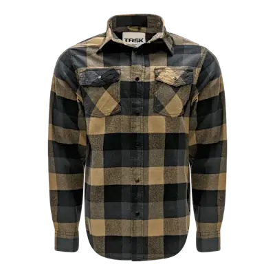 CHEMISE CLASSIQUE FLANELLE BRUN PÂLE HOMME (3XL)