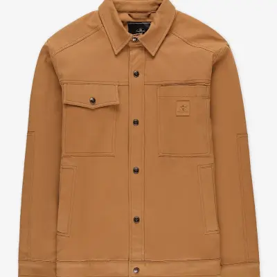 VESTE UTILITAIRE DOUBLÉE EN FLANELLE SANDY BROWN (XL)