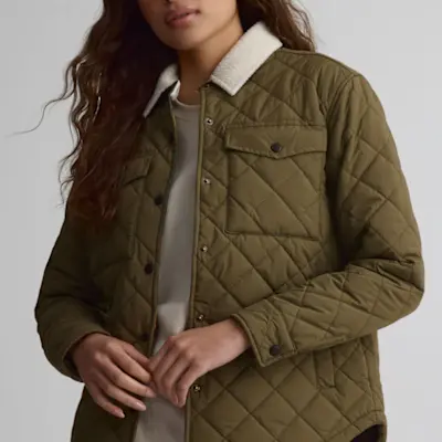 Surchemise avec col en sherpa pour femme Taille: Grand