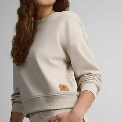 Chandail coton ouaté à col rond pour femme Taille: Très petit