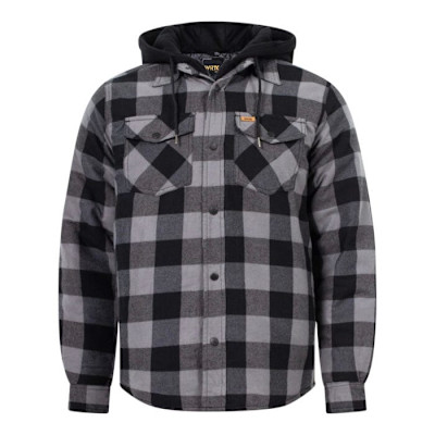 VESTE FLANELLE À CAPUCHE GRIS HOMME (L)