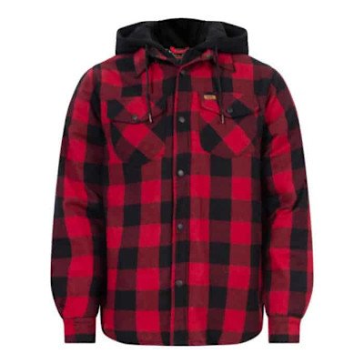VESTE FLANELLE À CAPUCHE ROUGE HOMME (S)