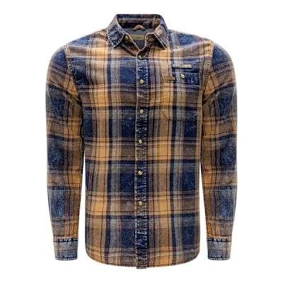 CHEMISE À CARREAUX VINTAGE BEIGE HOMME PETIT