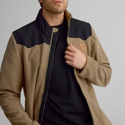 Veste en laine polaire à manches amovibles pour homme taille : large