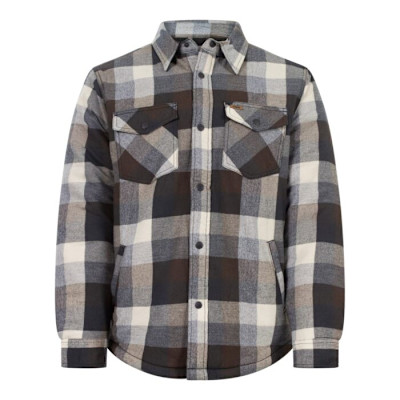 VESTE FLANELLE DOUBLÉE SHERPA BRUN HOMME (XL)