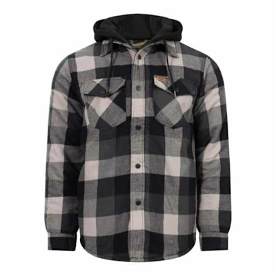 VESTE FLANELLE À CAPUCHE GRIS HOMME (S)