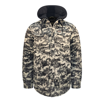 VESTE À CAPUCHE MATELASSÉE DIGITAL CAMO BEIGE (L)