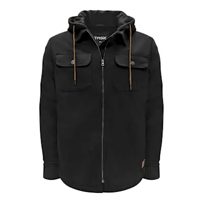 VESTE À CAPUCHE NOIR DOUBLÉE SHERPA HOMME (S)