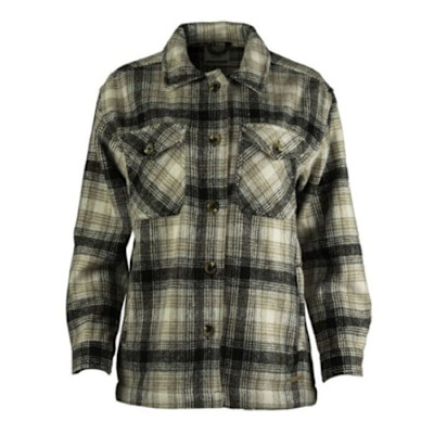 VESTE À CARREAUX TAUPE COURTE FEMME (S)