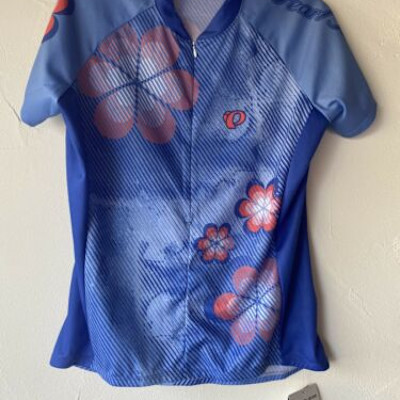 W SELECT LTD SS JRSY STRIPE FLOWER BLUE HAZE M