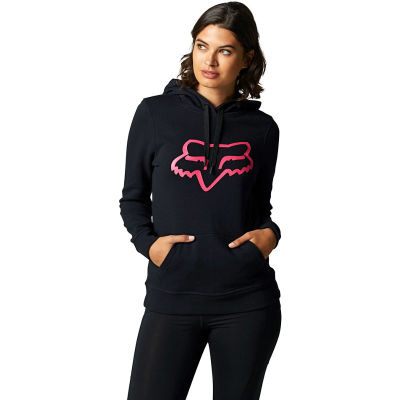 BOUNDARY PULLOVER FLEECE NOIR LOGO ROSE