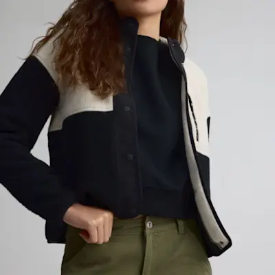 Veste en sherpa à col montant pour femme Taille: Grand