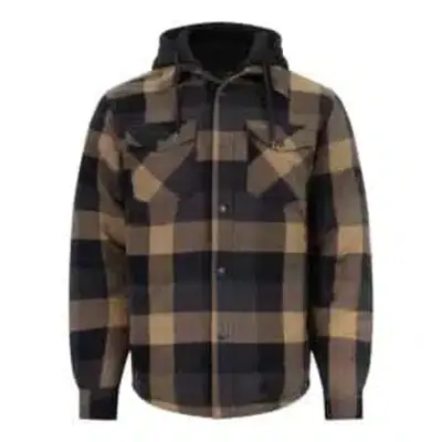 VESTE FLANELLE À CAPUCHE BRUN PÂLE HOMME (XXL)