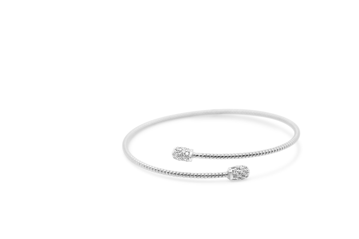 injecteren kroeg Kruipen Armbanden Dames Kinderen Zilveren Juwelen Bangle Fashion Armband Zilver  Zonder Slot Armband zilver met zirkonium - B081-1P