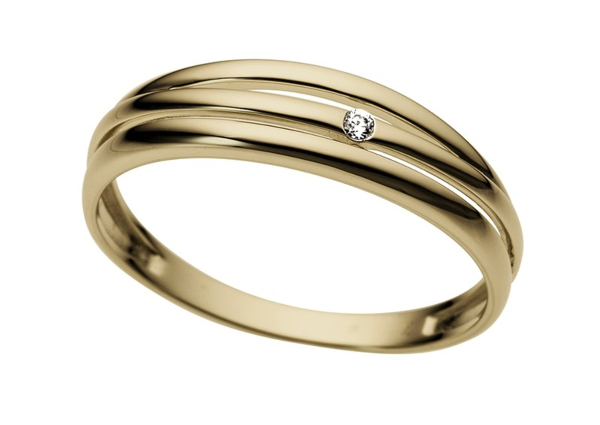 Rennen Ongewapend Naschrift Ringen Dames Jongeren Gouden Juwelen Ring 18kt 18kt Geelgoud Rond  (Briljant) Diamant Ring 18kt geel goud met briljant - GR4482GB - 53