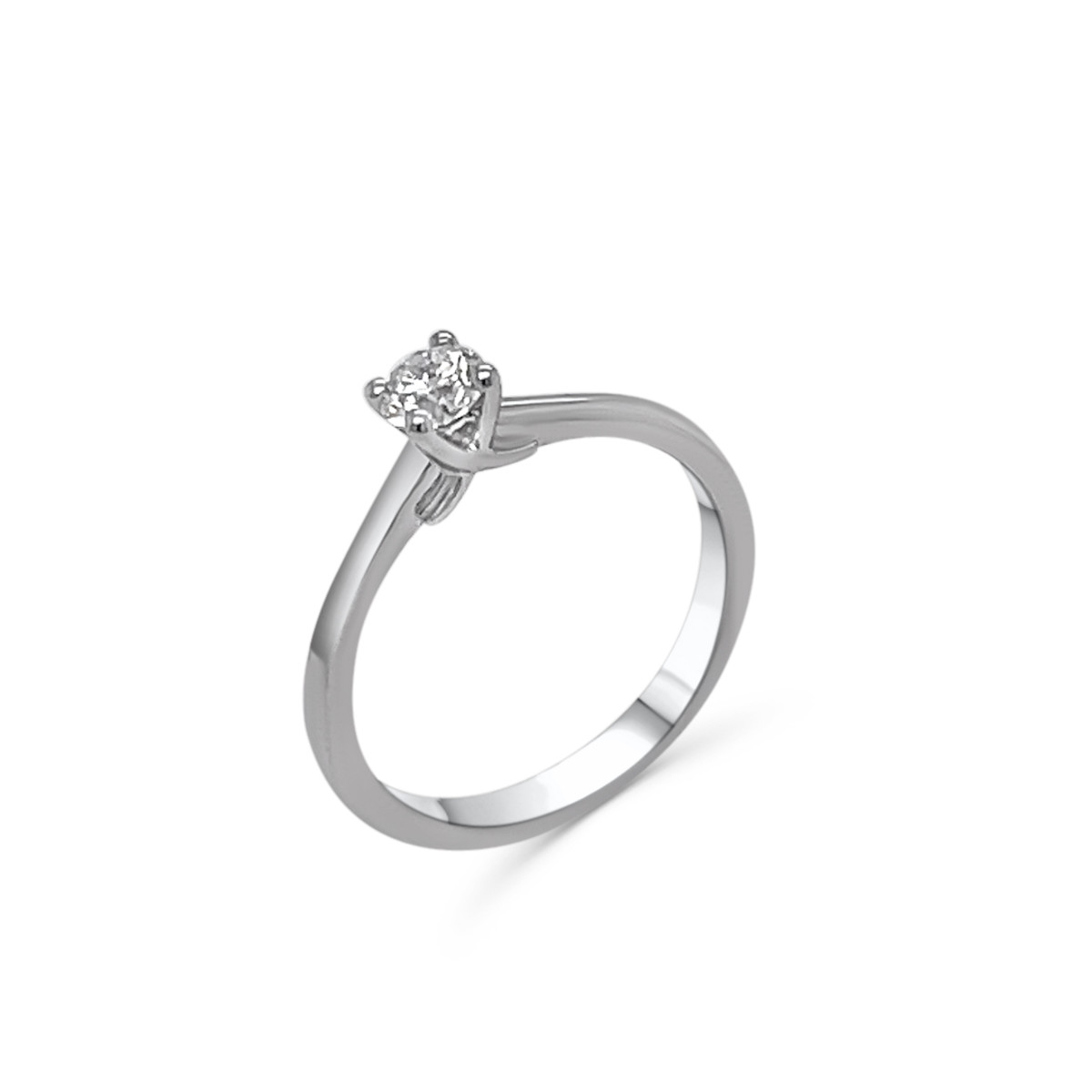 Verfrissend Corroderen waarheid Ringen Dames Gouden Juwelen Verlovingsring Solitair Ring 18kt 18kt Witgoud  Rond (Briljant) Diamant Verlovingsring - solitair - 18kt wit goud met  briljant - AB15052C