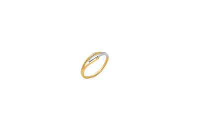 Ring 18kt goud bi-color met briljant - 50-70446-1272F - maat 54