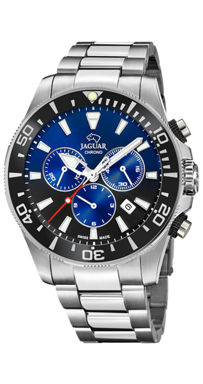 Jaguar - Herenhorloge in staal met blauw - zwarte wijzerplaat - J861/8 Jaguar - Herenhorloge in staal met blauw - zwarte wijzerplaat - J861/8