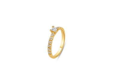 Ring in 18kt geel goud met briljant - 10R0193G/54 Ring in 18kt geel goud met briljant - 10R0193G/54