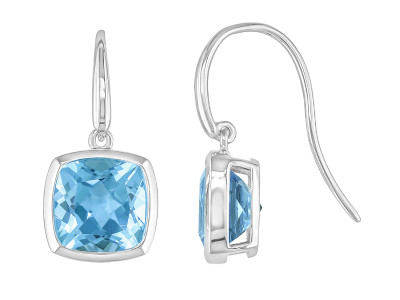 J & A - Oorhangers in 18kt wit goud met blauwe topaas - JA7004 J & A - Oorhangers in 18kt wit goud met blauwe topaas - JA7004