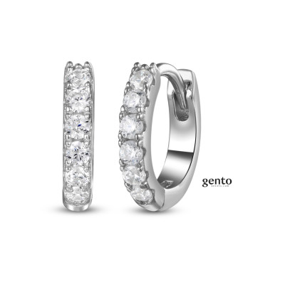Gento - Creolen in zilver met zirkonium - LB45 Gento - Creolen in zilver met zirkonium - LB45