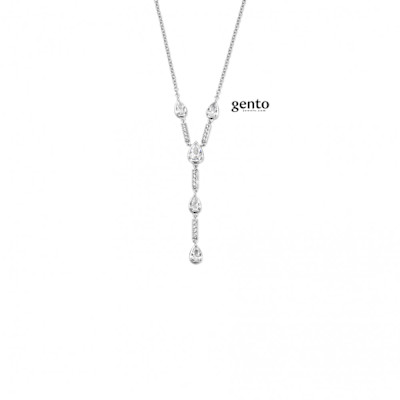 Gento - Halsketting in zilver met zirkonium - TB111