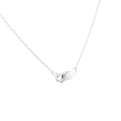 Ketting 18kt wit goud met briljant - letter M