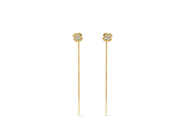 Oorslingers - 14kt geel goud met zirkonium Oorslingers - 14kt geel goud met zirkonium